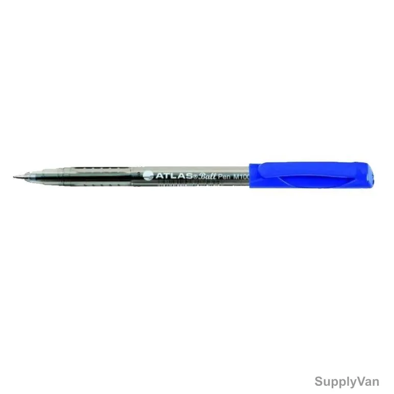 Atlas Ball Point Pen, AS-BP100F-BE, 0.7MM Tip, Blue, 10 Pcs/Pack