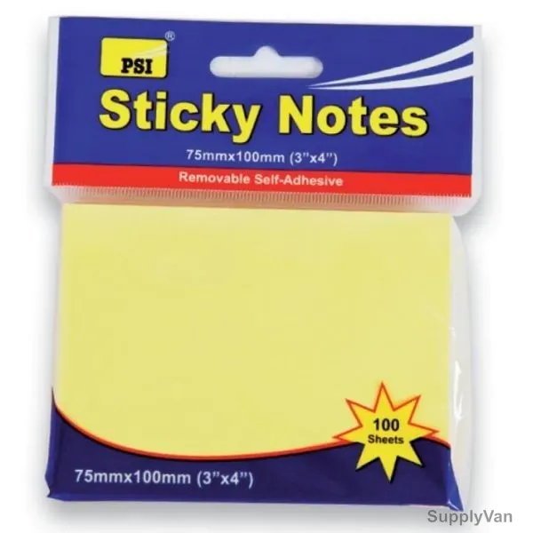 PSI Sticky Note, PSPOA04YL, 3 x 4 Inch, Yellow, 100 Pcs/Pack — image 1