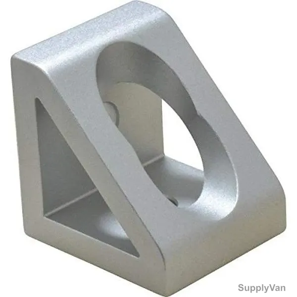 Extrusion Wide Gusseted Inside Corner Bracket, 2 Hole, Aluminium, 20 x 20MM