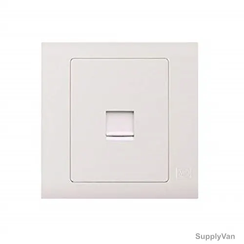 Mk Single Port Data Outlet Socket, MV428WHI, Polycarbonate, 1 Gang, RJ45, White