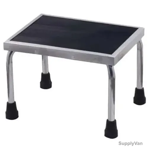 3W Foot Stool, 3W-F3, Folding, Stainless Steel, Silver and Black