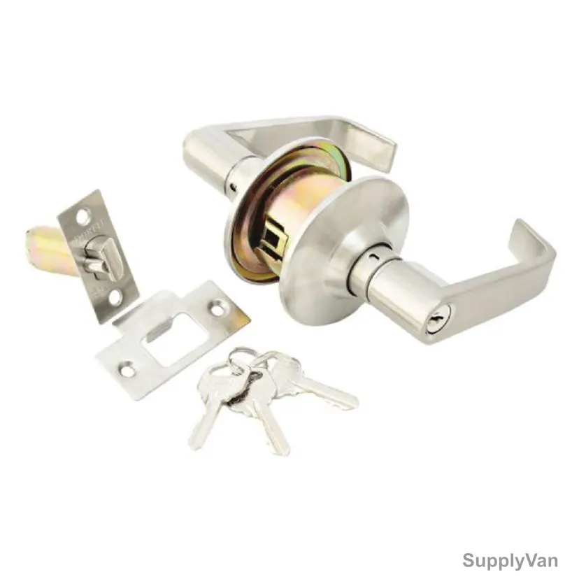 Dorfit Cylindrical Lever Lock, 3441SNMLET-60, Stainless Steel, 60MM, Satin Nickel Finish