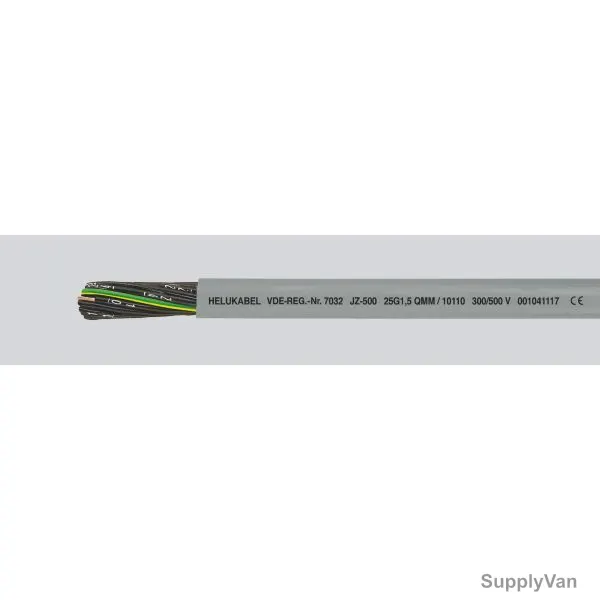 HELUKABEL Flexing Cable, JZ-500, 20 AWG, 300-500V, 3 x 0.5 MM Sq, 5 Mtrs