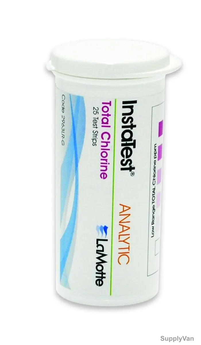 Lamotte Test Paper Strip, 2963LR-G, 10 ppm, White, 25 Strips/Vial