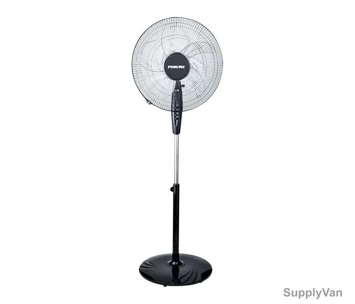 Nikai Pedestal Fan, NPF1631T, 5 Leaf, 16 Inch, White and Grey