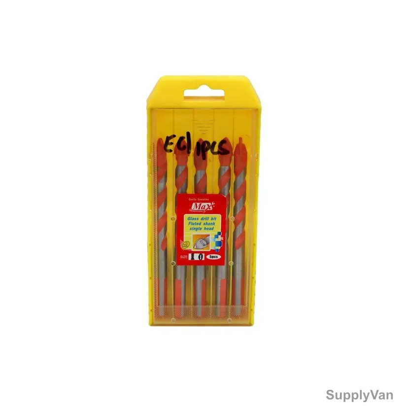 Max Glass Drill Bit Set, MC422-GLA10M, 10MM, Red, 5 Pcs/Set — image 1