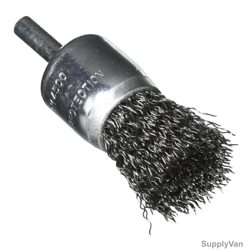 K-T Industries End Brush, 5-3364, Coarse Crimped, 1/4 Inch Shank Size x 1 Inch Dia — image 1