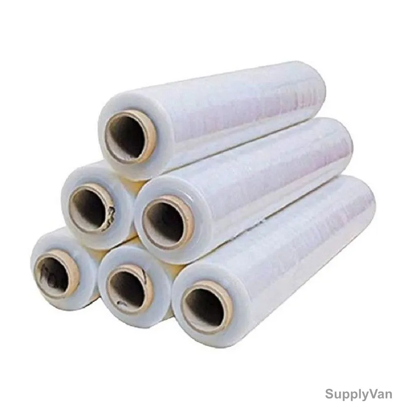 Stretch Film, 2.5 Kg, 300GM Core, 23 Micron Thk, Clear, 6 Rolls/Carton