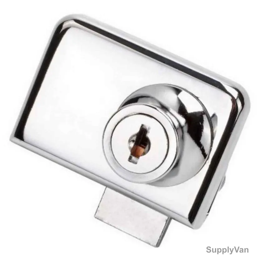 Dorfit Swing Glass Double Door Lock, DT417, Zinc Alloy, 19MM, Nickel Plated Finish — image 1