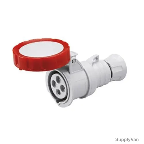 Gewiss Straight Connector, GW62041H, IP66, 16A, 2P+E, White-Red