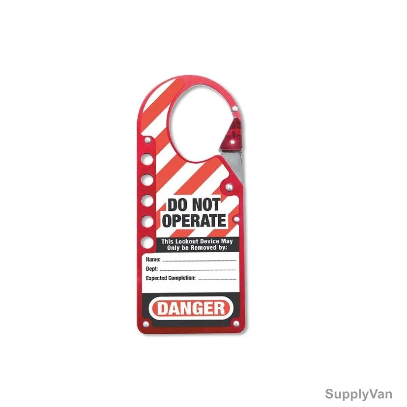 Loto-Lok Lockout Hasp With Snap-On Clip, HSP-MST-724R, Aluminium, 44.5 x 54MM, Red