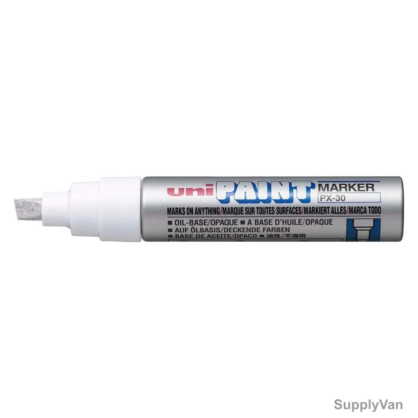 Uni-Ball Chisel Tip Paint Marker, PX30-SR, 5.0MM Tip Size, Silver, 12 Pcs/Pack