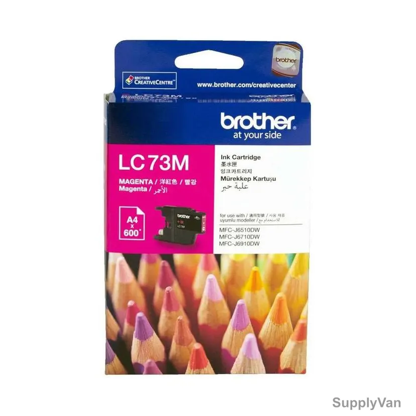 Brother Ink Cartridge, LC73M, 600 Pages, Magenta
