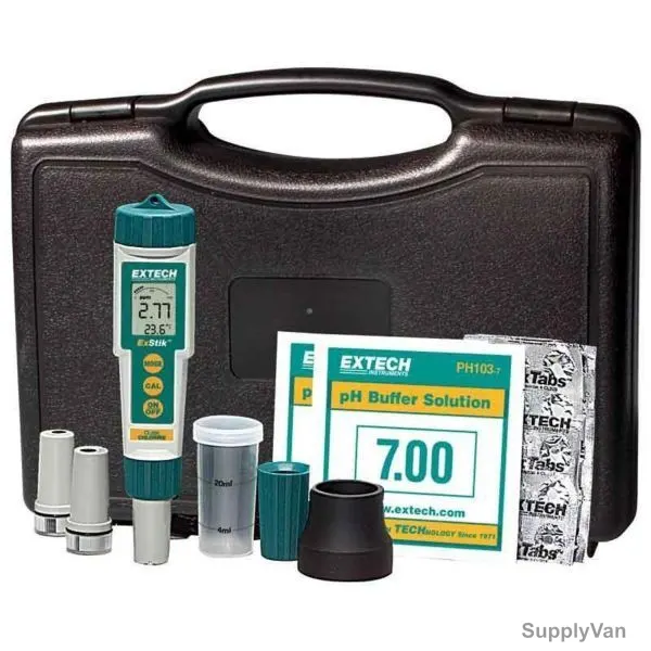 Extech Ph Meter Kit, EX900, -5 to 90 Deg.C