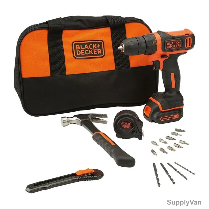 Black and Decker Drill Driver Kit, BDCDD12HTSA-B5, 10.8V, 24PCS