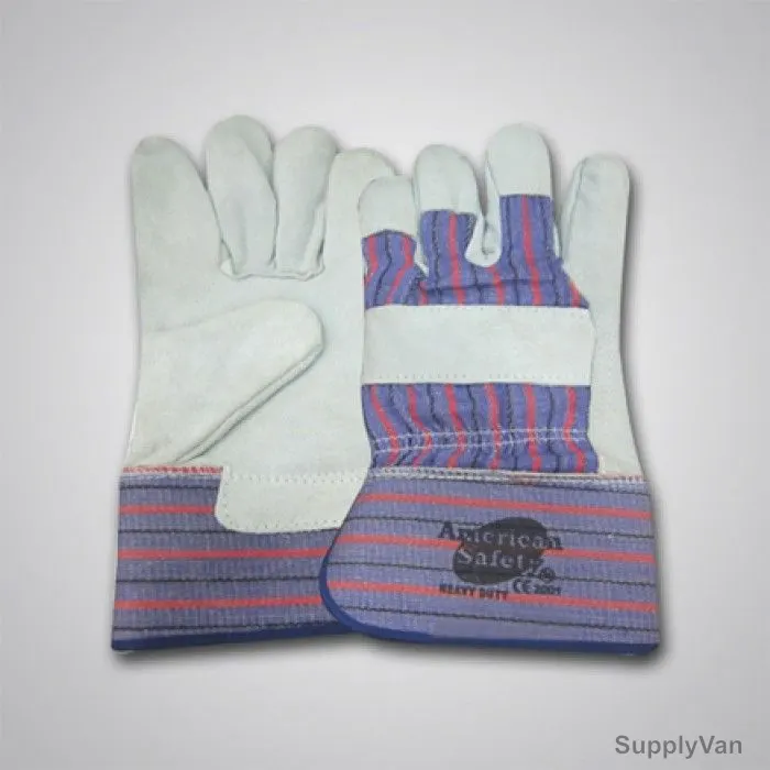 American Safety Cow Split Leather Gloves, 1005, Multi-color