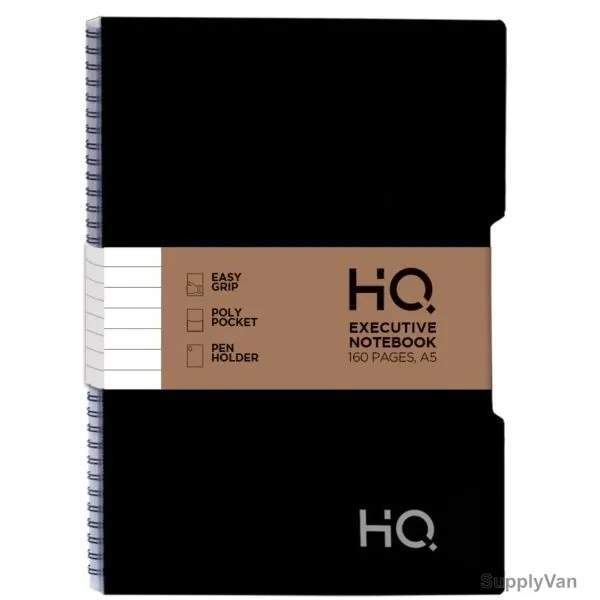 Navneet HQ Executive Notebook, NAV85489, A5, 80 Sheets, Black