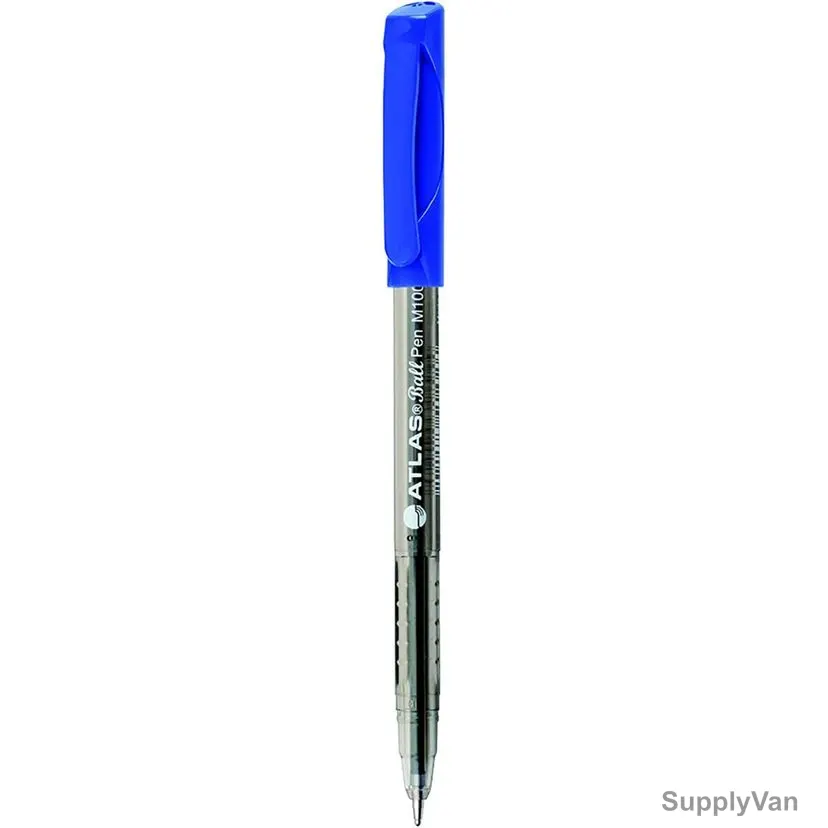 Atlas Ball Point Pen, AS-BP100F-BE-30P, 0.7MM Tip, Blue, 30 Pcs/Pack