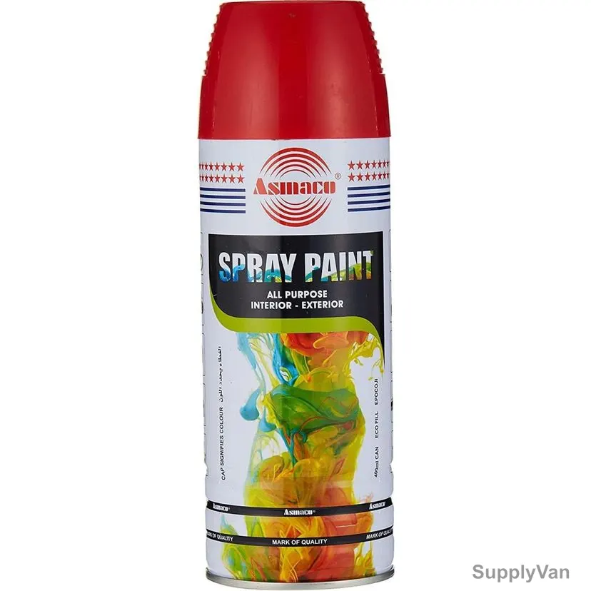 Asmaco All Purpose Interior and Exterior Spray Paint, 3268, 400ML, Red