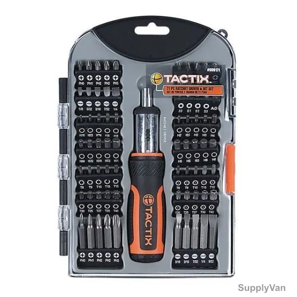 Tactix Screwdriver Set W/ Bits, 900171, 71PCS