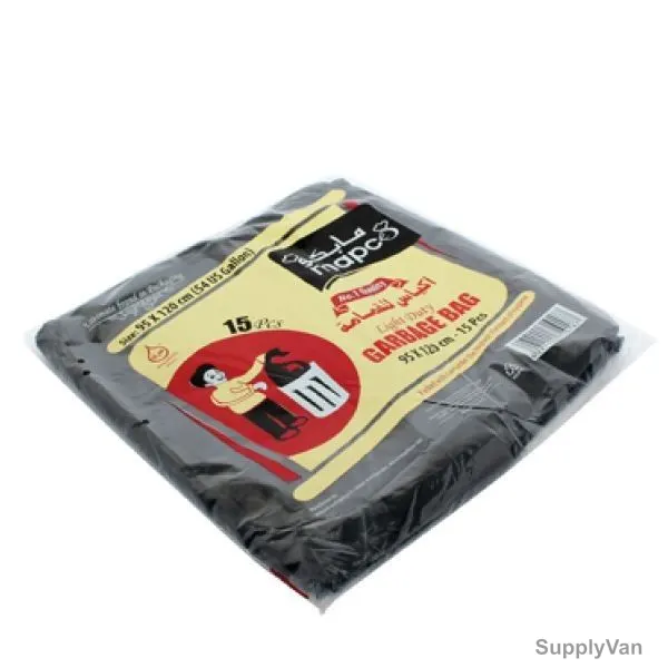 Hotpack Garbage Bags, G80110, 55 Gallons, Black, 400 Pcs/Carton — image 1