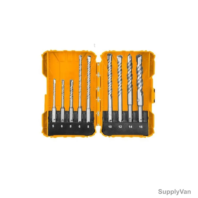 Ingco SDS Plus Hammer Drill Bit Set, AKDL30901, 9 Pcs/Set — image 1