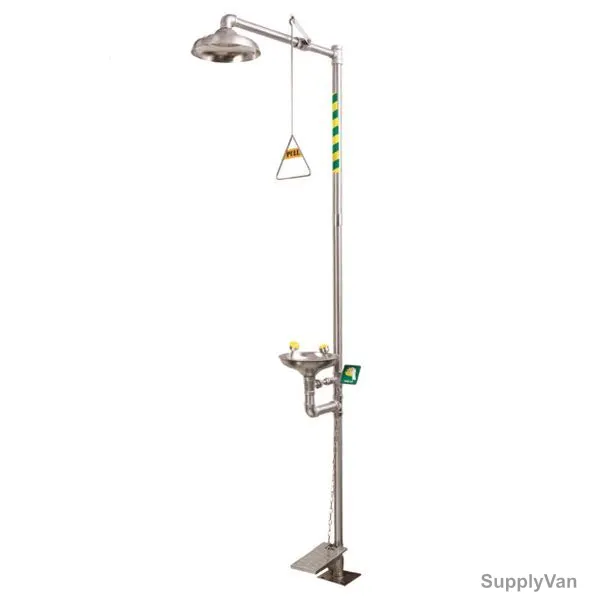 Unicare Emergency Eye Wash With Safety Shower, LSES 8 CSS, Silver