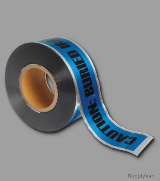 Workman Warning Tape, WT-CH-WATER-BLUE-FOIL, Message, 3 Inch x 200 Mtrs