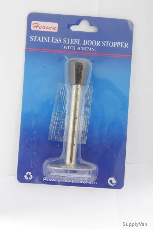 Hersen DIY Stainless Steel Door Stopper with Screws, SAF-48, Stainless Steel Material, Silver Colour