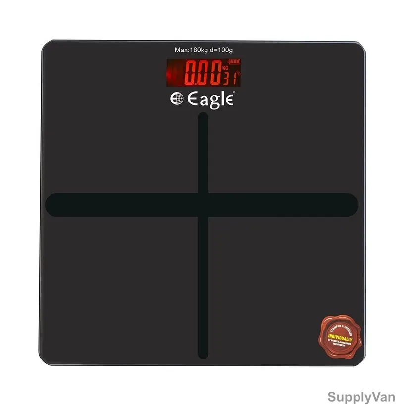 Eagle Bathroom Scale, EEP1000A, 260MM Width x 260MM Length, 180 Kg Weight Capacity, Black — image 1