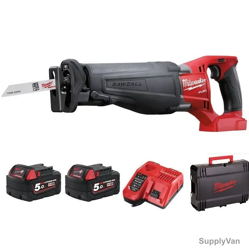 Milwaukee Fuel Sawzall Reciprocating Saw Kit, M18CSX-502X, 25MM, 18V, 5 Pcs/Kit — image 1