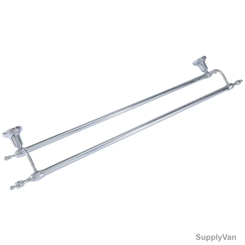 Argent Crystal Double Towel Bar, 29661, Silver Colour, Brass — image 1
