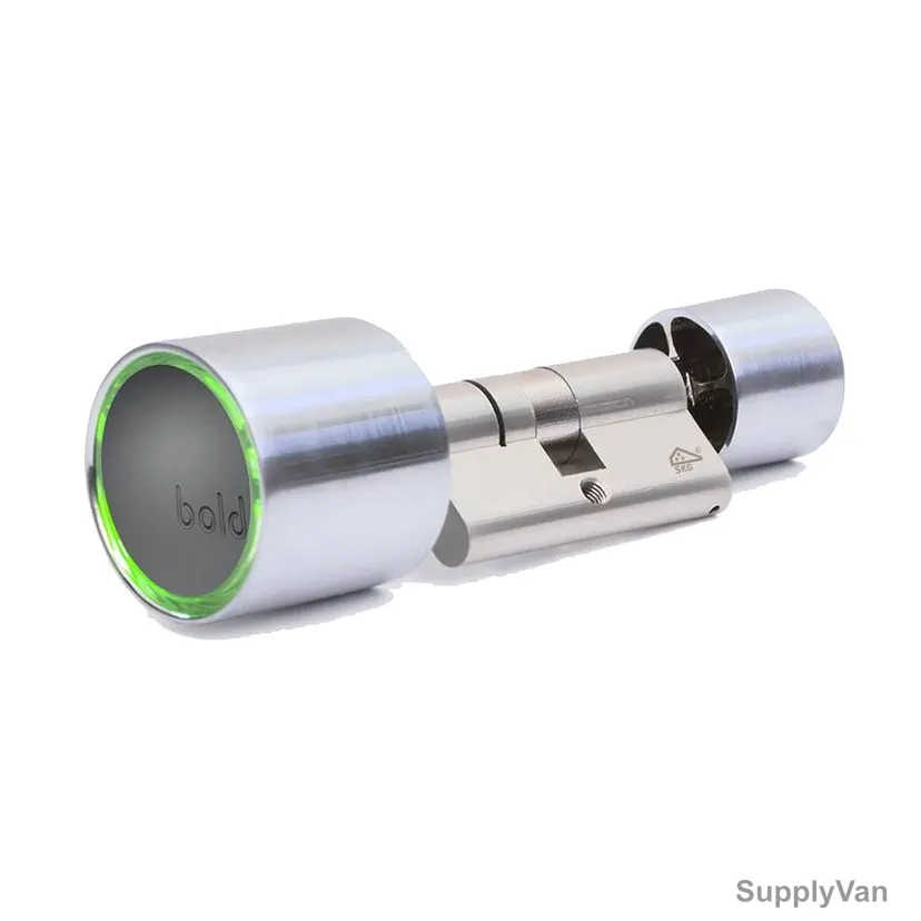Bold Keyless Smart Security Cylinder, SX-33, Brass/Stainless Steel, Silver