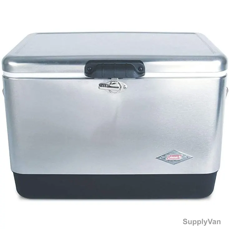 Coleman Belted Bucket Cooler, 6155B707, Stainless Steel, 54 Qt, Silver — image 1