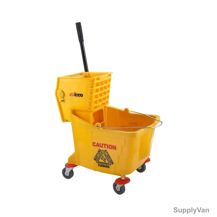 Mop Bucket With Side Press Wringer, BT03Y-2, Plastic, 32 Ltrs, Yellow