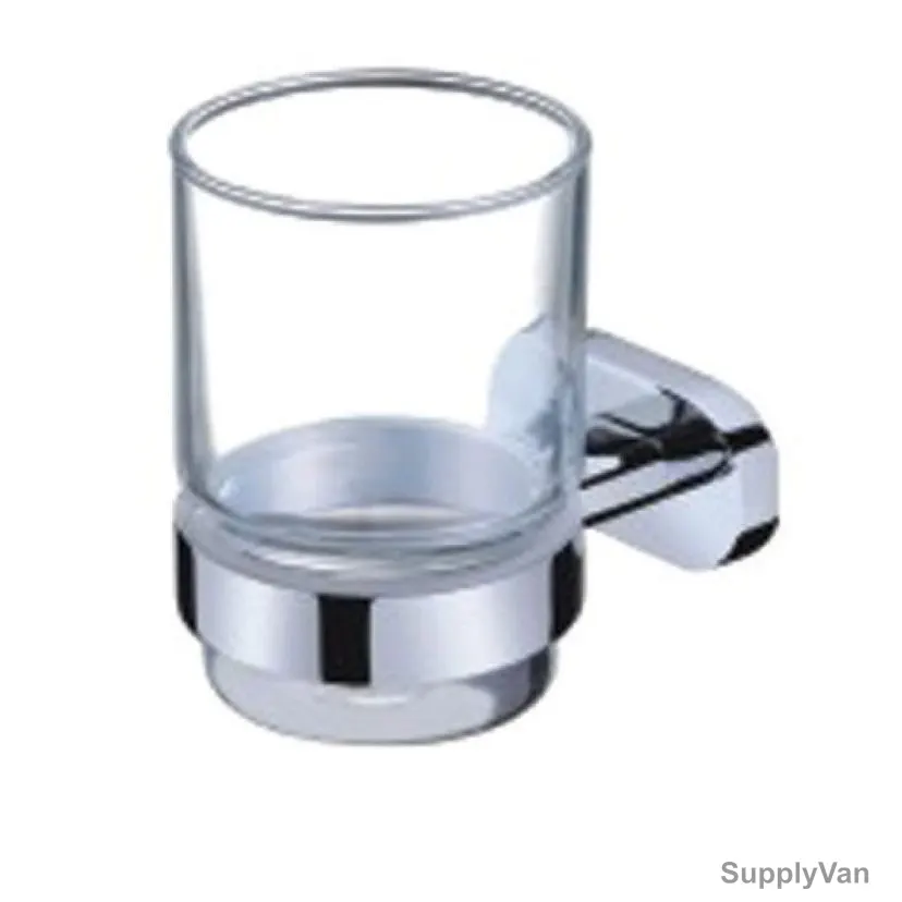 Milano Wall Mounted Tumbler Holder, Ruby, Brass, Chrome Finish