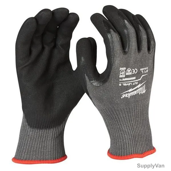 Milwaukee Dipped Gloves, 4932471425, Cut Level 5, L, Grey — image 1