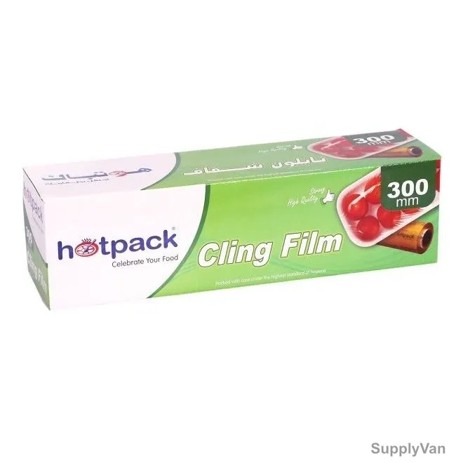 Hotpack Disposable Food Wrap Cling Film, CF30300HP, Plastic, 30CM x 300 Mtrs, 6 Rolls/Pack