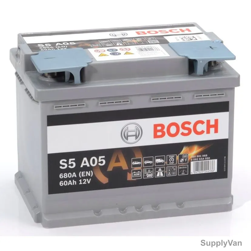 Bosch S5 A05 Starter Battery, 0092S5A050, 12V, 60Ah, 680A