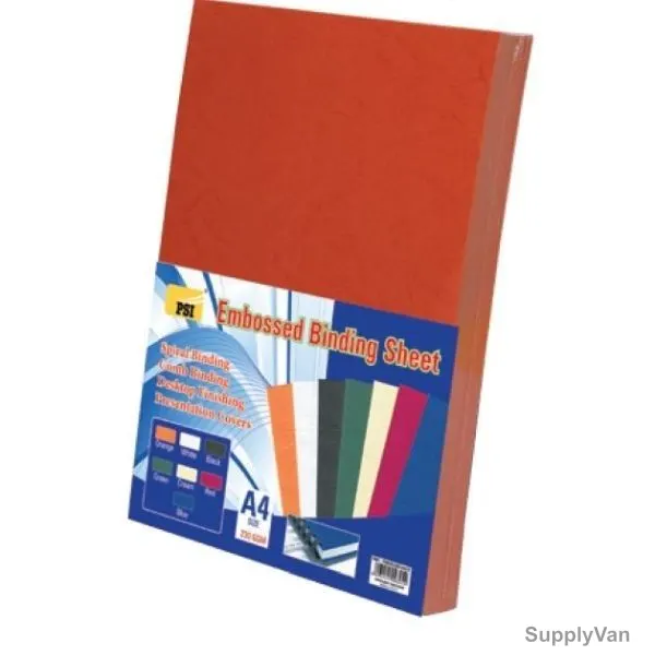 PSI Binding Sheet, PSBSC230-15OR, A4, 230 GSM, Orange, PK100