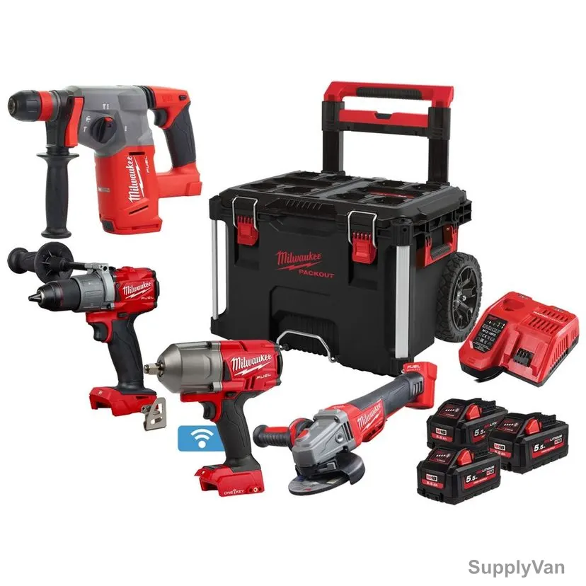Milwaukee Cordless Tool Set, M18PP4B-553P, Fuel, 18V