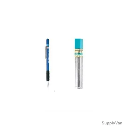 Pentel Mechanical Pencil With Lead, PEP-PACK-021, 120 A3DX, 0.7MM, Sky Blue, 2 Pcs/Set
