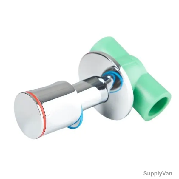 Raktherm Concealed Valve, V2-20, PPR, 20MM Dia x 3/4 Inch, Green/Silver