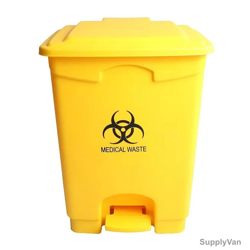 Akc Medical Waste Garbage Bin With Pedal, GC35Y-20, Plastic, 20 Ltrs, Yellow