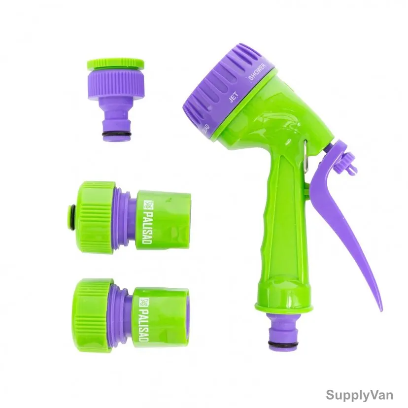 Palisad Water Spray Gun, 651788, ABS Plastic, 7 Mode, Green/Purple, 4 Pcs/Set — image 1