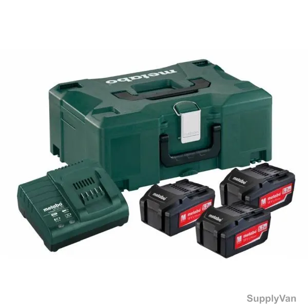 Metabo Cordless Tool Battery Set With Metaloc Case, 685062000, 18V, 3 x 5.2Ah Battery