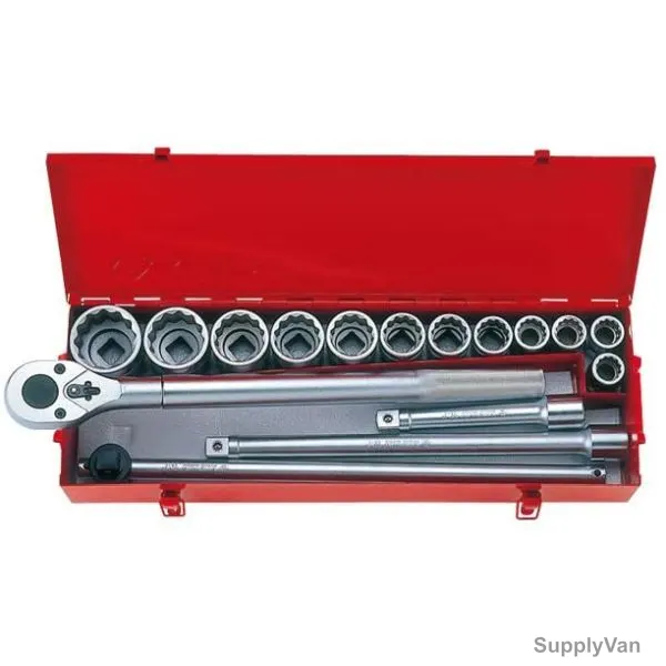 Kingtony Socket Wrench Set, 6016MR, 3/4 Inch Drive, 16 Pcs/Set