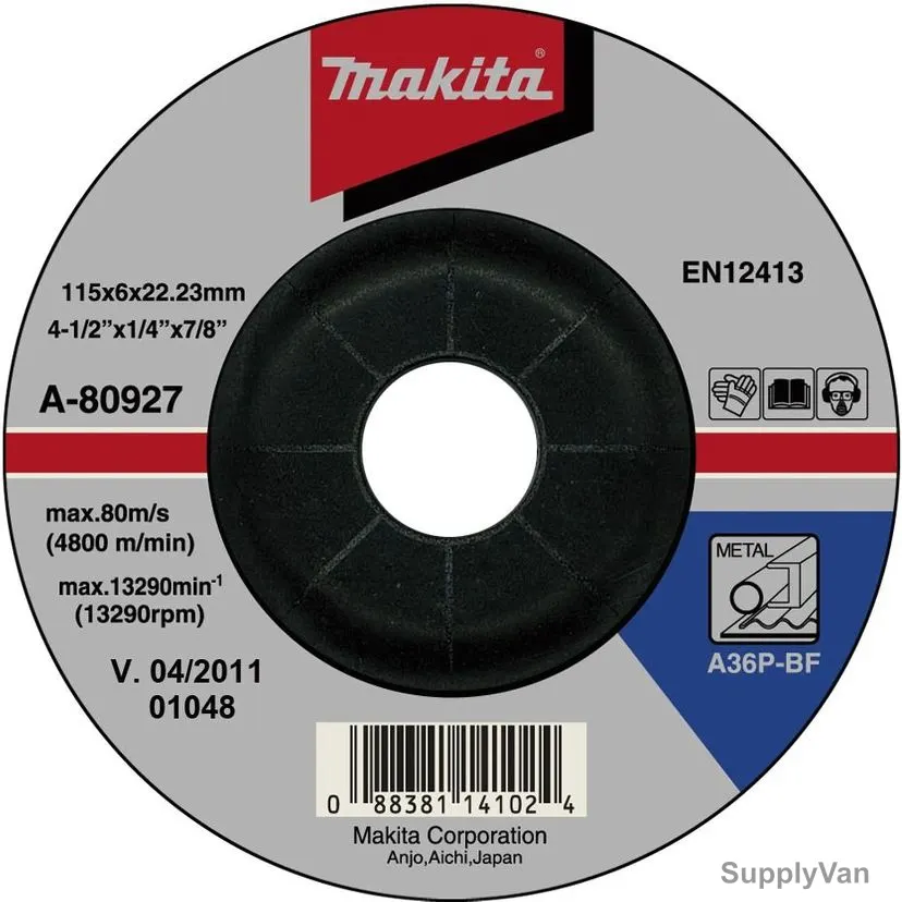 Makita Grinding Wheel, A-80911, A36P, 100mm