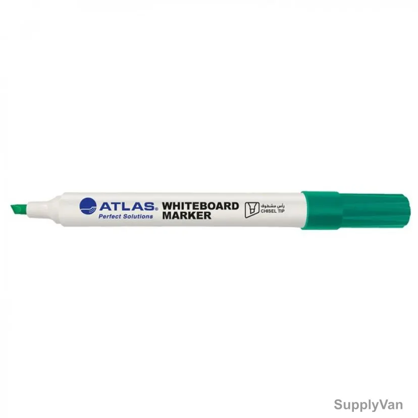 Atlas White Board Marker, AS-MW20-GN, 4.2-4.6MM Tip Size, Green, 12 Pcs/Pack