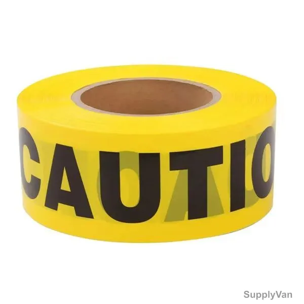 Traffic Safety Caution Warning Tape, WRN3100M-CY, 3 Inch Width x 100 Mtrs Length, Yellow — image 1